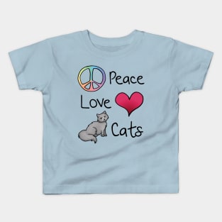 Peace Love Cats Kids T-Shirt
